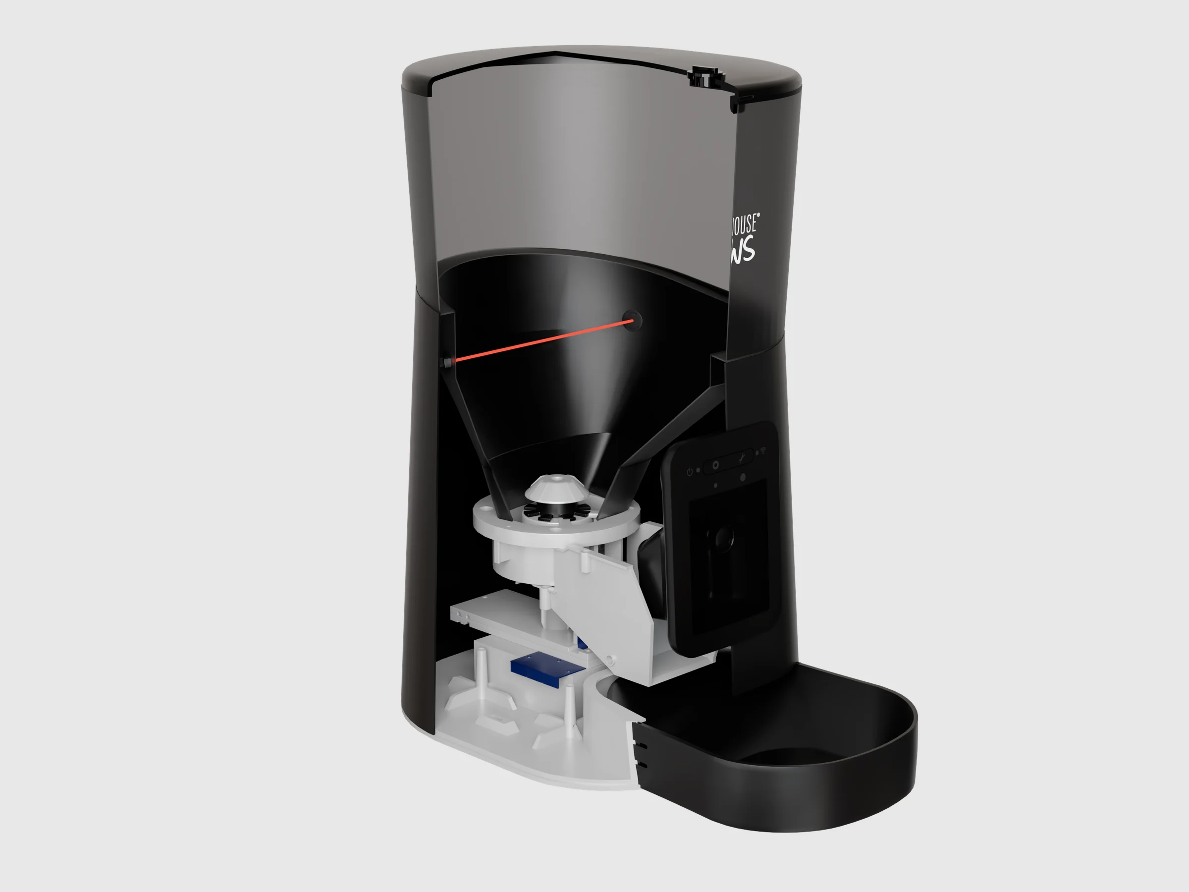 Mechanical engineering exploded view of a smart feeder assembly